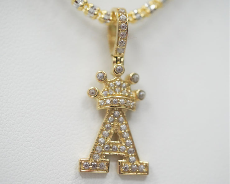 Letter A 14K Yellow Gold
