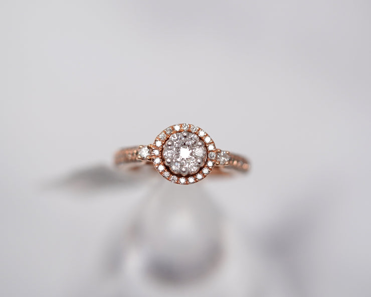 0.93Ct Diamond Engagement Ring 14K Rose Gold