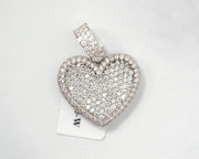 2.09 CT Round Diamond Heart 1in 14k White Gold