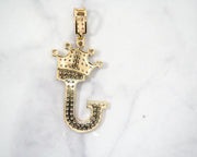 Letter J With Crown 14k Yellow Gold