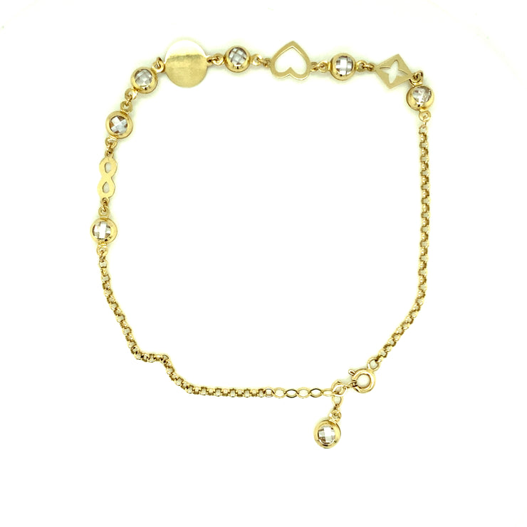 Charm Bracelet 14K Tri-Color