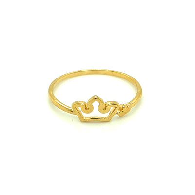 Solid Gold Crown Ring 14K