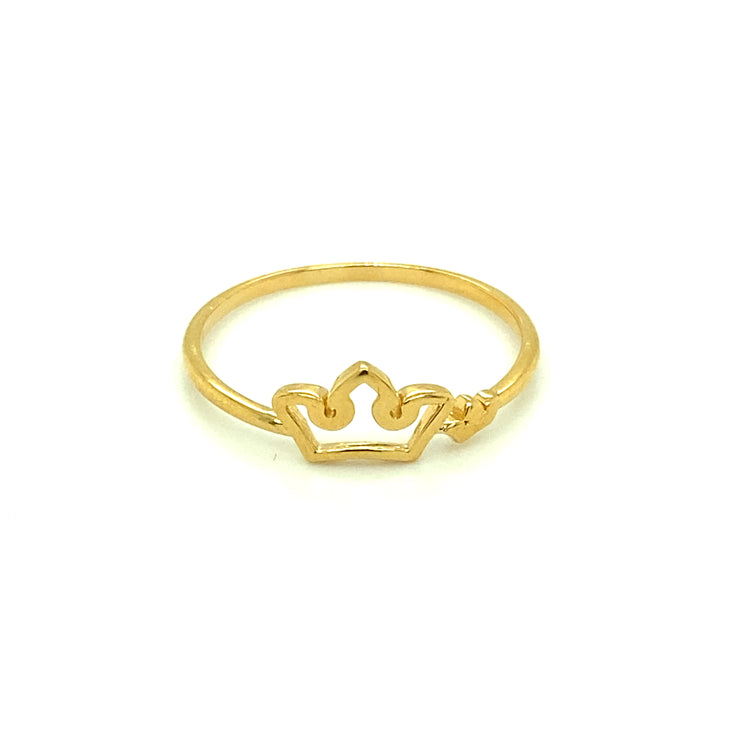 Solid Gold Crown Ring 14K