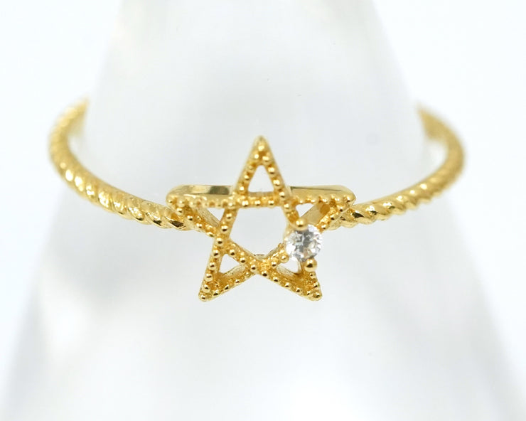 Star Of David Ring 14K Yellow Gold