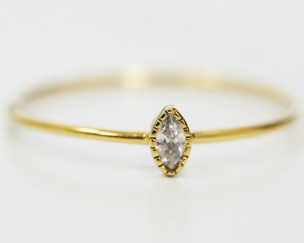 Cz TearDrop 14k Yellow Gold