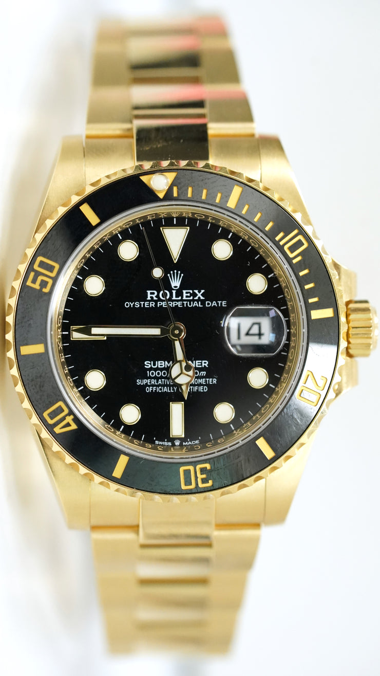 Pre Owned Rolex Submariner 41mm 18K Solid Yellow Gold Black Dial