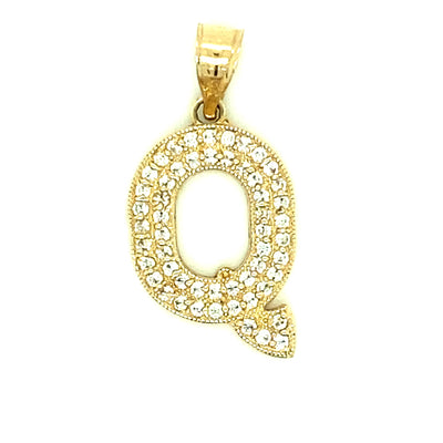 Letter Q 14K Yellow Gold