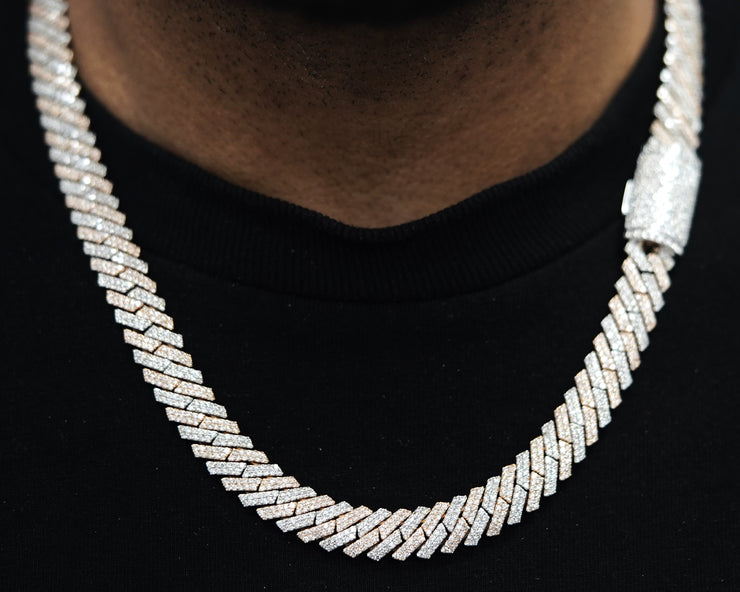 Bust Down Miami Cuban 14k Rose/White Gold