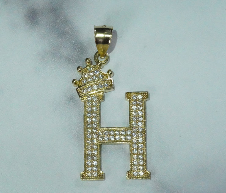 Letter H With Crown Pendant