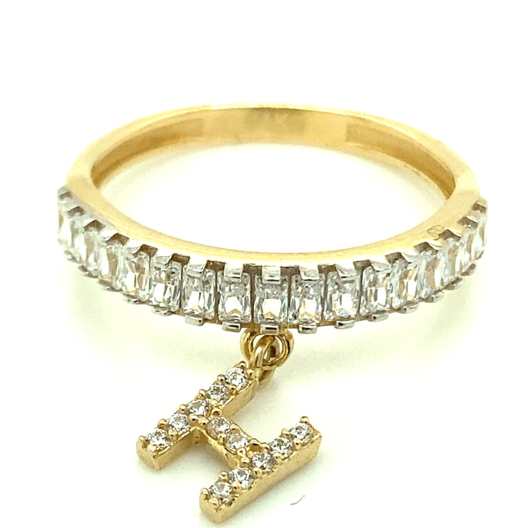 Letter H Ring 14K Yellow Gold
