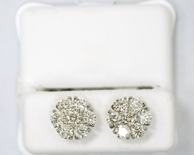 7 Diamonds Studs 14K White Gold