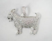 4.75 CT Round Diamond Goat With Outline 1.5 in 14k White Gold