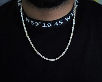 36.8 CT Diamond Tennis Chain 14K Yellow Gold