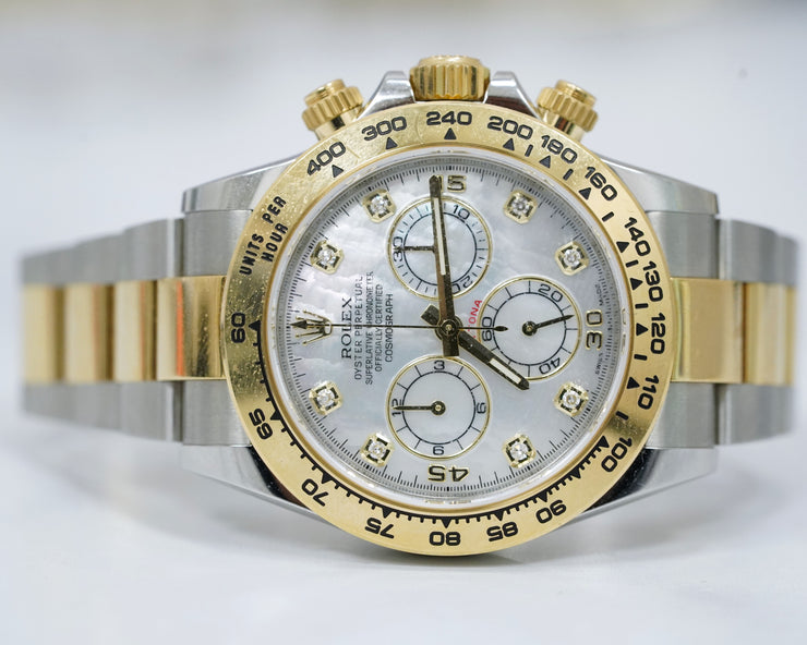 Pre Owned Rolex Daytona Mother Of Pearl Diamond Dial