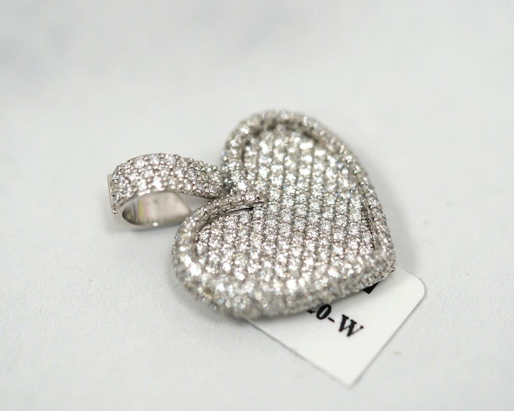 2.09 CT Round Diamond Heart 1in 14k White Gold