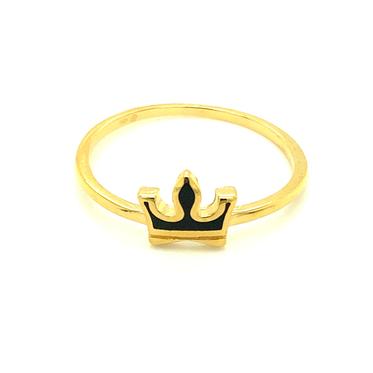 Solid Gold Crown Ring 14K