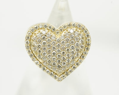 DIamond Heart Ring Yellow Gold 14K