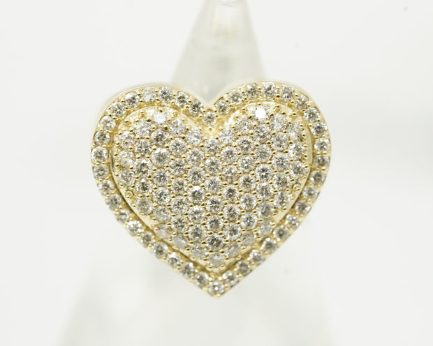 DIamond Heart Ring Yellow Gold 14K
