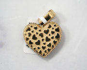 2.06 CT Round Diamond Heart 1in 14k Yellow Gold