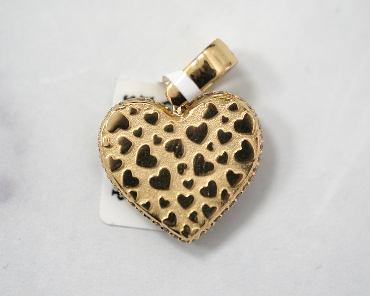 2.06 CT Round Diamond Heart 1in 14k Yellow Gold