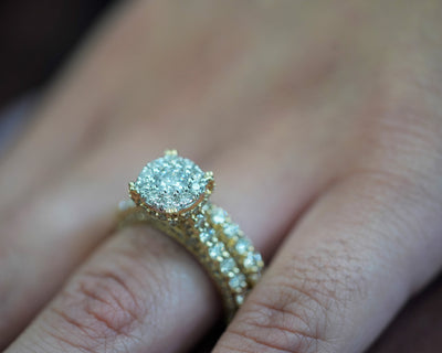3.75 & 0.4 Ct Diamond Wedding Band 14K Yellow Gold