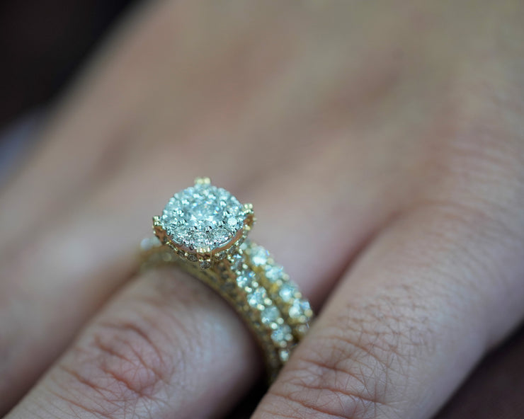 3.75 & 0.4 Ct Diamond Wedding Band 14K Yellow Gold