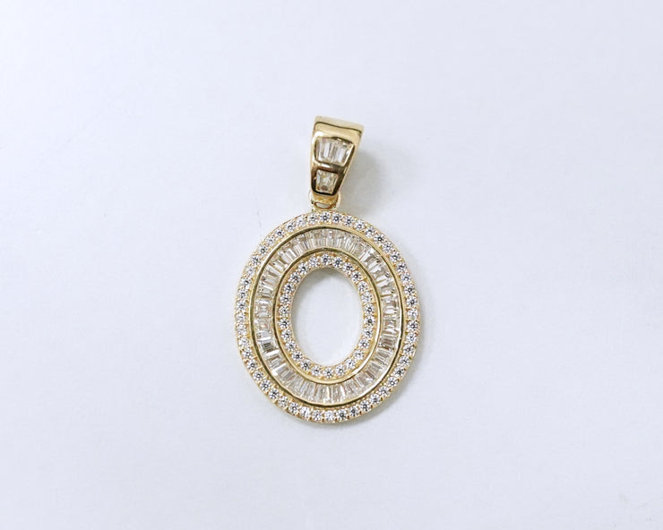 Letter O CZ 14K Yellow gold