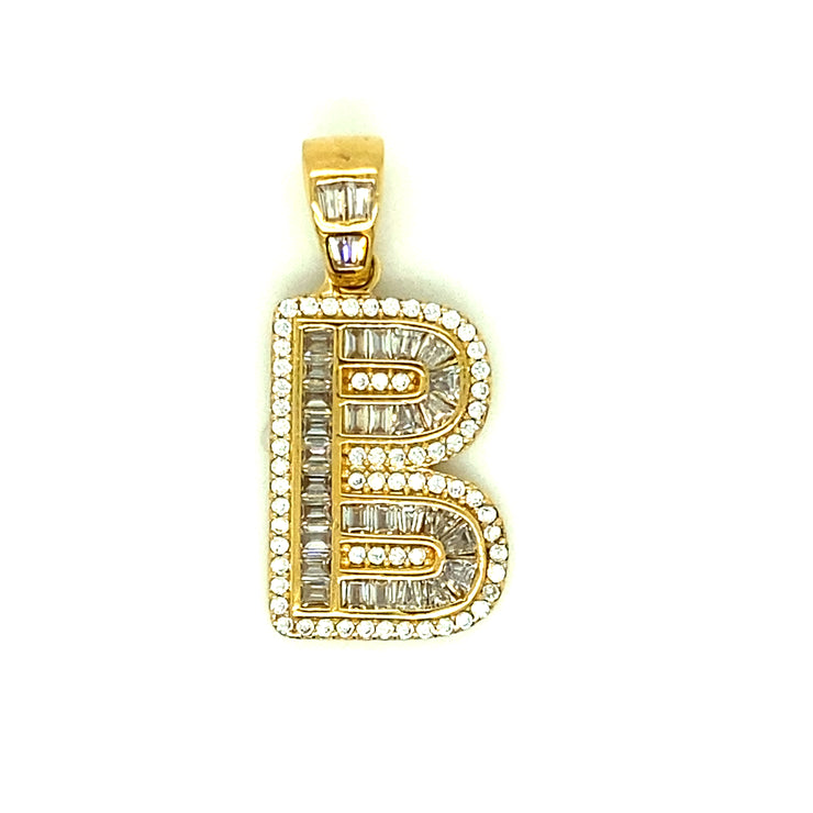 Letter B 14K Yellow Gold