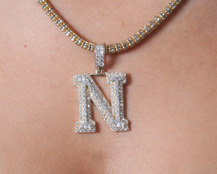 Letter N 14K Yellow Gold
