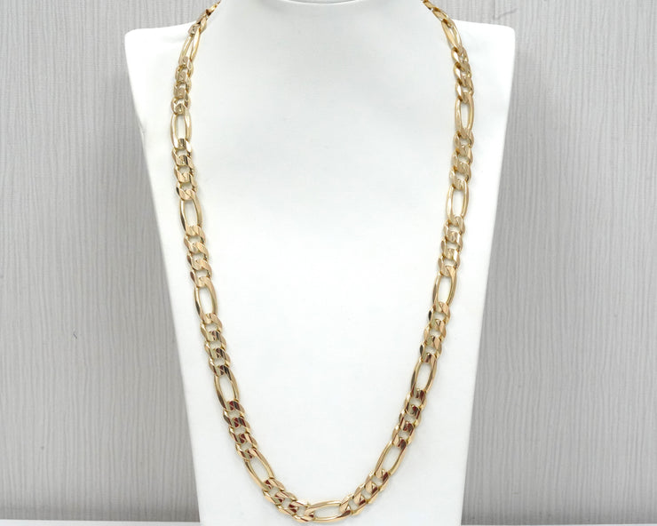 Solid Figaro Chain 14K Gold