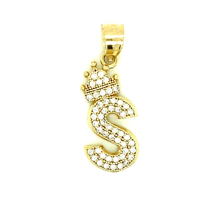 Letter S 14K Yellow Gold