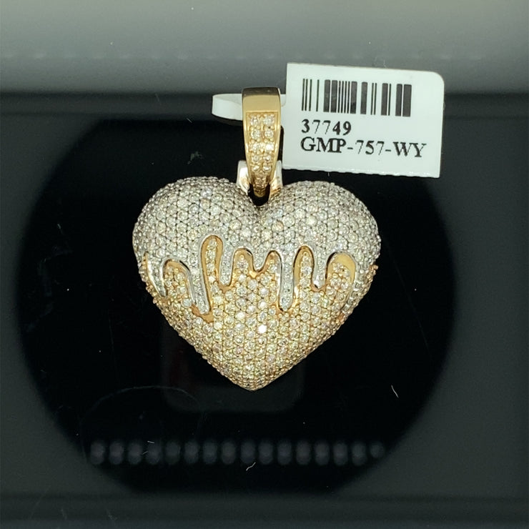 Heart Pendant Charm 14K Yellow gold