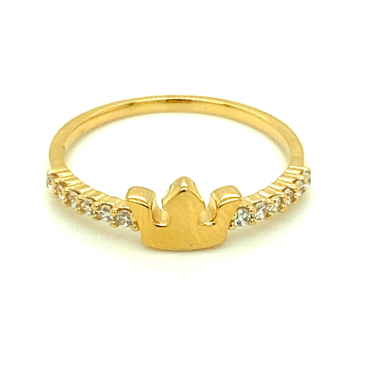 Solid Gold Crown Ring 14K