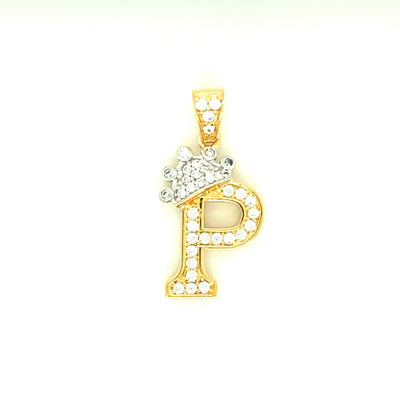 Letter P Pendant 14K Yellow Gold