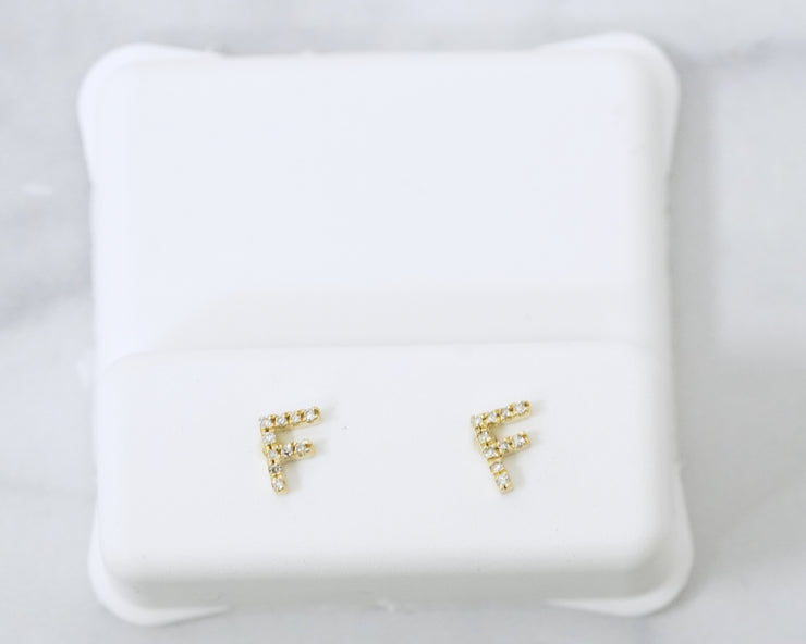 Diamond Letter F 14K Yellow Gold