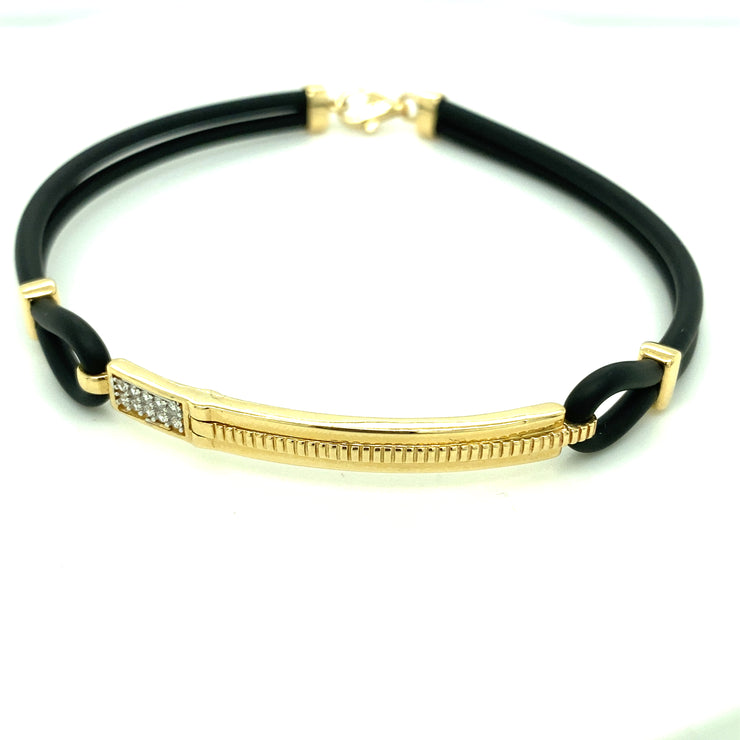 Rubber & Gold Bracelet
