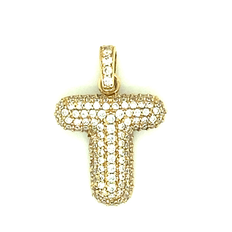 Letter T 14K Yellow Gold