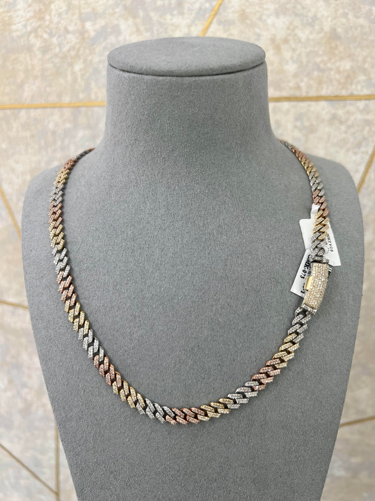 4.23ct Tri-Color Diamond Chain 10k