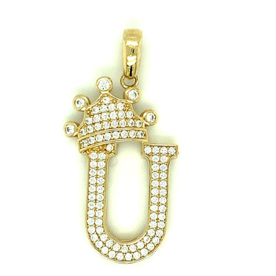 Letter U 14K Yellow Gold