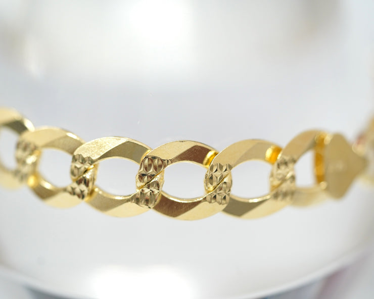 Curb Cuban Bracelet9.5mm 14k Yellow Gold