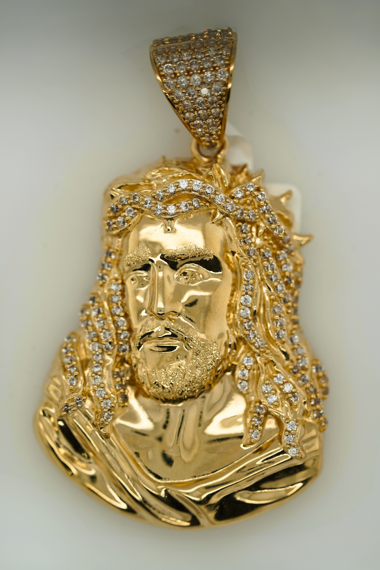 Jesus Face 14K Yellow Gold 14K