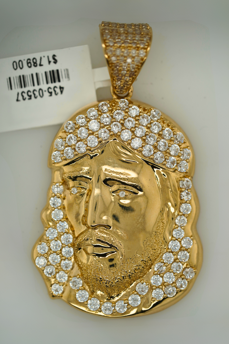 Jesus Face 14K Yellow Gold 14K