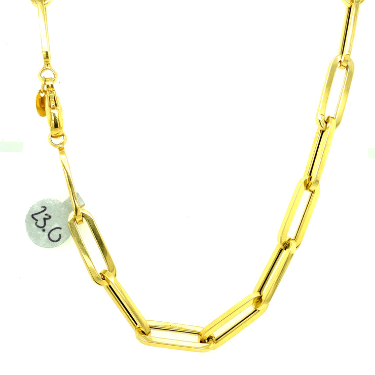 Paper Clip Chain 14K Yellow Gold