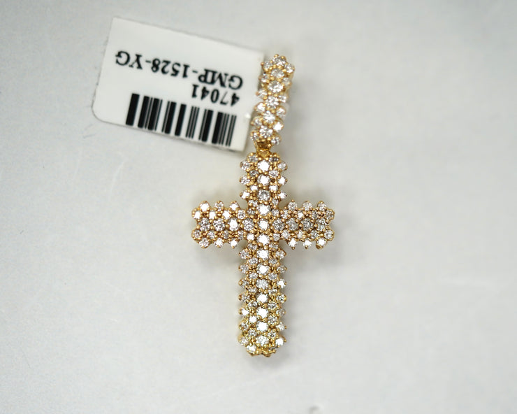 0.44Ct Diamond Cross 14K Yellow Gold