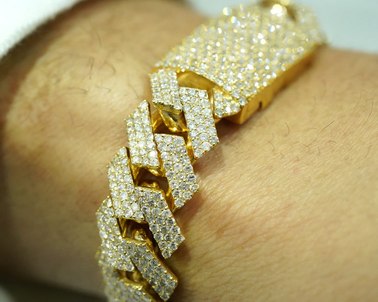 Diamond MIami Cuban Bracelet 14K Yellow Gold
