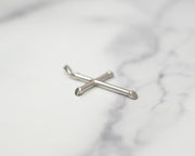 Cross Slopped 2in 14k White Gold