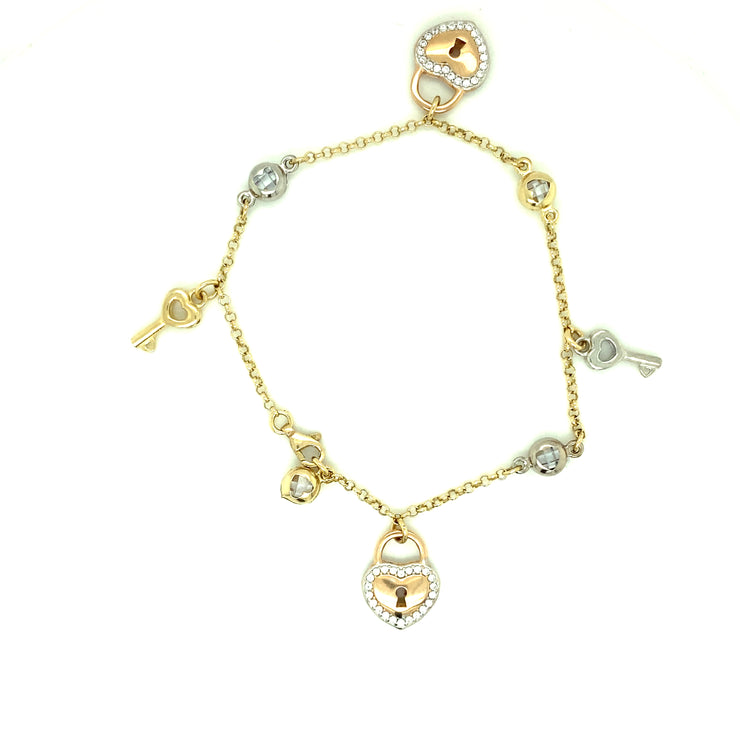 Charm Bracelet 14K Tri-Color