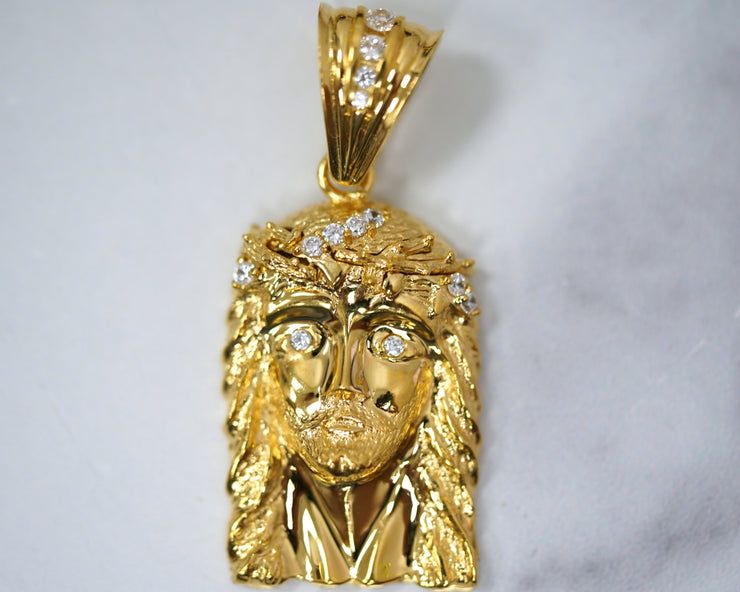 Jesus Head 14K Yellow Gold