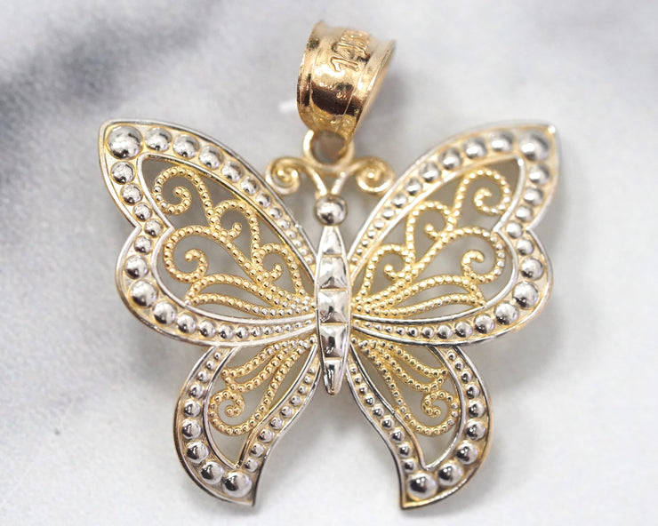 Butterfly Pendant 14K Yellow Gold