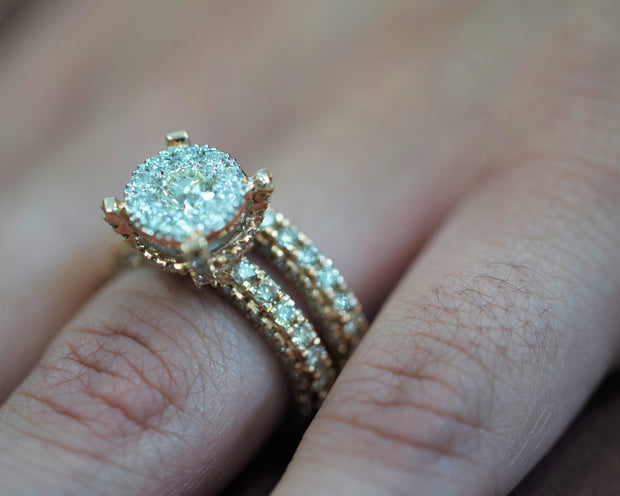 3.75 & 0.4 Ct Diamond Wedding Band 14K Yellow Gold